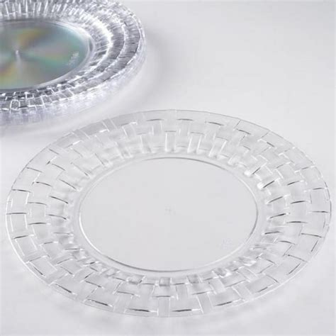 Efavormart 50 Pcs Clear 10 Round Disposable Plastic Plate For