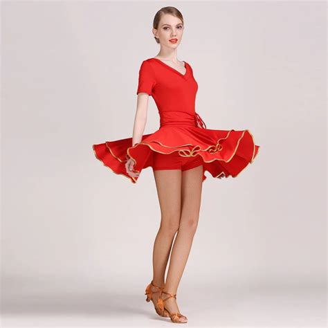New Square Latin Dance Dress Short Sleeves Women Professional Latin Skirt Samba Dance Latin