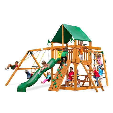 Gorilla Playsets Navigator Residential Wood Playset With Swings At