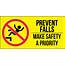 Prevent Falls Make Safety A Priority Yellow Banner  Creative Supply