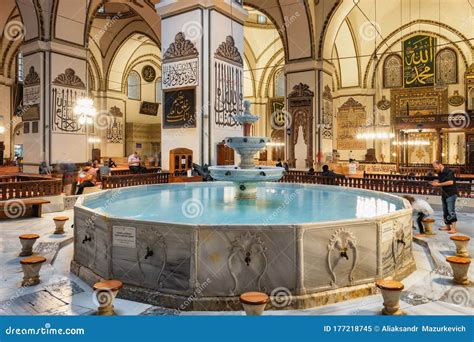 Interior Of The Bursa Grand Mosque Turkey Editorial Image Image Of