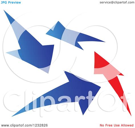 Clipart Of A Blue And Red Arrow Logo 2 Royalty Free Vector