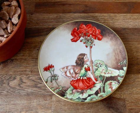 Vintage Fairy Wall Hanging Plate The Geranium Fairy Cicely Etsy Uk