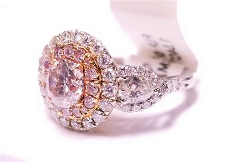 263ct Natural Fancy Light Pink Engagement Ring Gia Round 18k Multi