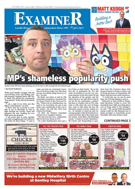 Examiner Newspapers Gosnells Examiner Newspapers 22nd February 2024