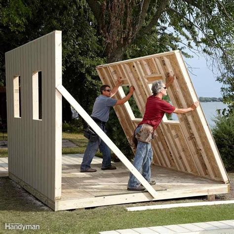 Notice the cut outs around the door and the window. Install Siding, Then Raise Shed Walls | Building a shed ...