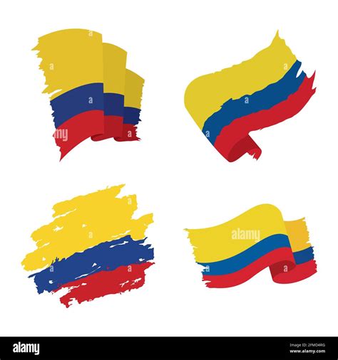 Conjunto De Iconos De Banderas De Colombia Imagen Vector De Stock Alamy