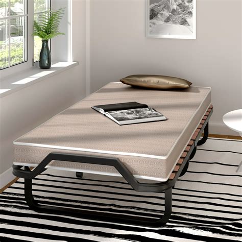 Folding Bed With Mattress Rollaway Guest Bed With Sturdy Metal Frame And Foam Mattressliving