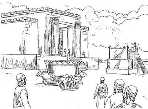 Temple Coloring Solomons Template Jerusalem Destruction Temples Tisha