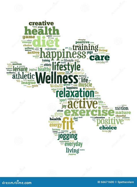 Wellness Exercise Word Cloud Concept 2 Stock Illustration