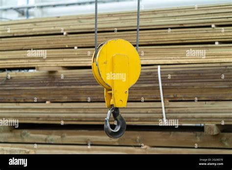Overhead Beam Crane Hook In Factory Warehouse Close Up Stock Photo Alamy