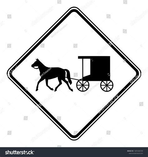 Color Horse Drawn Vehicles Signs May Stock Vector Royalty Free 1381606739