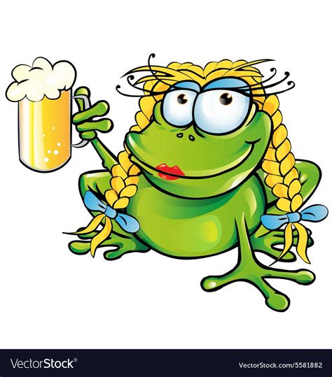 Sexy Girl Frog Cartoon Royalty Free Vector Image Beer Cartoon Cartoon
