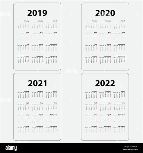 Calendario 201920202021 Y 2022 Plantilladesigncalendario Calendario