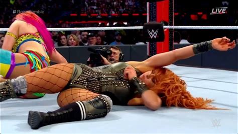 Becky Lynch Wardrobe Malfunction Royal Rumble 2019 BALOR CLUB AEW