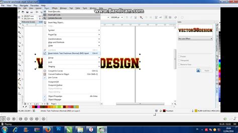 Tutorial Coreldraw Cara Break Objek Atau Text Takevektor Tutorial