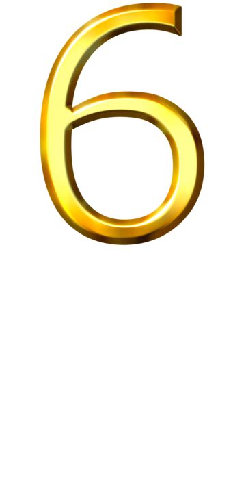 Golden Number 6 Png Vector Psd And Clipart With Transparent