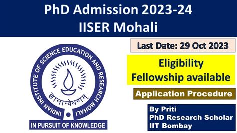 Iiser Mohali Phd Admission 2023 24 Phd Admission 2023 Iiser