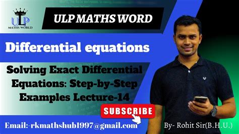 Solving Exact Differential Equations Step By Step Examples Lh14