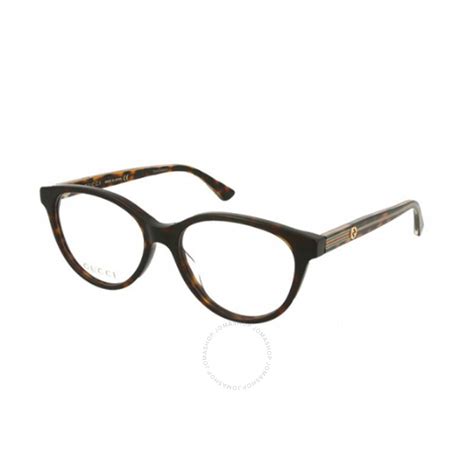 Gucci Ladies Tortoise Oval Eyeglass Frames Gg0379oa002 53 889652176574 Eyeglasses Jomashop