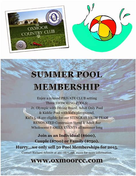 Gm News Summer Pool Membership
