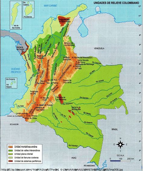 Mapa Mundo De Colombia Con Las Tres Cordilleras