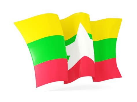 Waving Flag Illustration Of Flag Of Myanmar