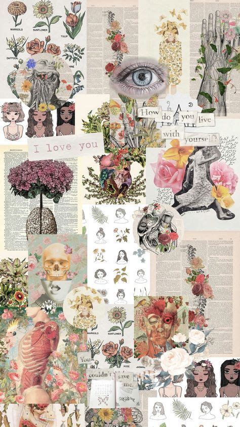 20 Super Ideas Flowers Art Collage Aesthetic Iphone Wallpaper Art