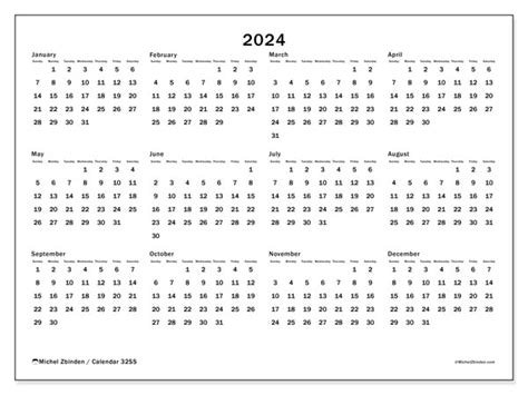 Calendar 2024 Year I Ss Michel Zbinden Nz