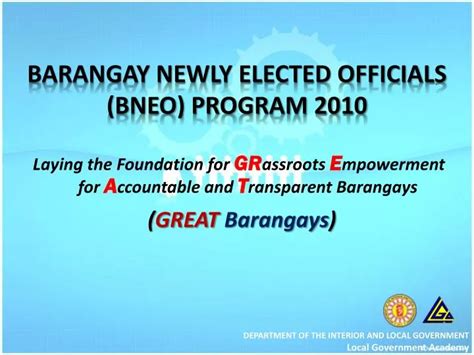 Ppt Barangay Newly Elected Officials Bneo Program Powerpoint