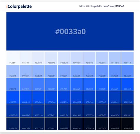 Pantone 286 C Color Hex Color Code 0033a0 Information Hsl Rgb