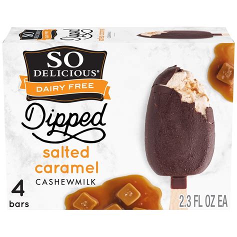 So Delicious Dairy Free Dipped Salted Caramel Cashewmilk Frozen Dessert Bars 4ct