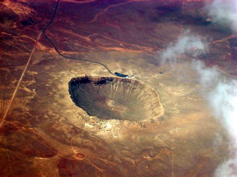 Aerial Shot Of The Ancient Meteor Crater In Arizona Usalso Known As
