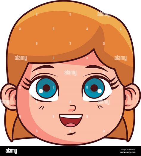 Cute Girl Face Cartoon Imagen Vector De Stock Alamy