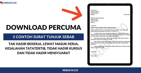 Apabila anda bekerja dibawah sebuah organisasi atau makan gaji dan ada ketikanya anda tidak dapat hadir ke tempat kerja tanpa sijil (medial leave) ,anda diminta oleh majikan untuk menyediakan surat tunjuk sebab tidak hadir ke tempat kerja seperti yang sepatutnya. Ini Contoh Surat Tunjuk Sebab Jika Datang Lewat & Tidak ...