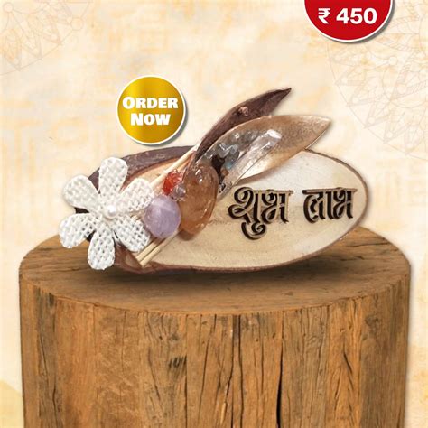 Wooden Subh Labh Crystals