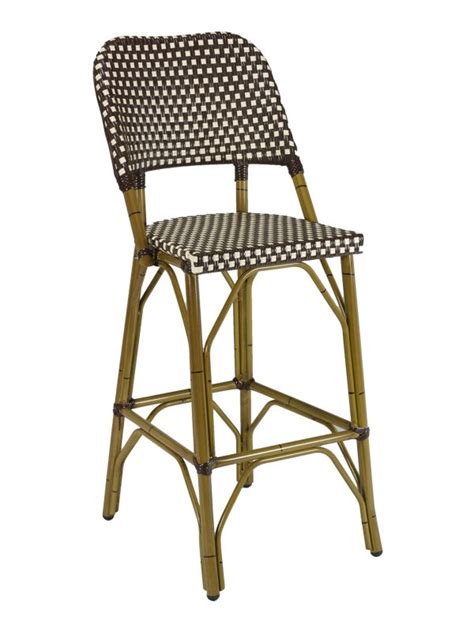The swivel barstool is also height adjustable. French Rattan Outdoor Bistro Bar Stool w/ Bamboo Frame