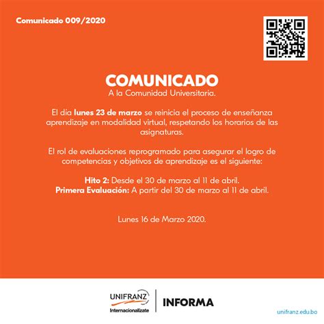 Comunicados Oficiales Unifranz