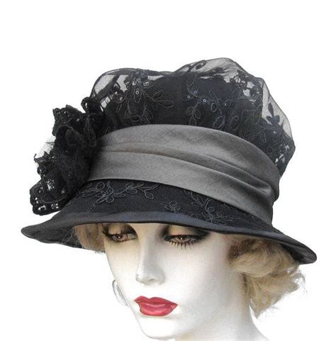 Womens Hat Vintage Style Edwardian Victorian Mourning Etsy Vintage