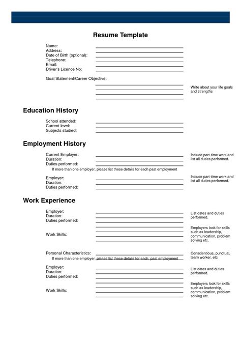 42 Free Fillable Pdf Resume Template For Your Application