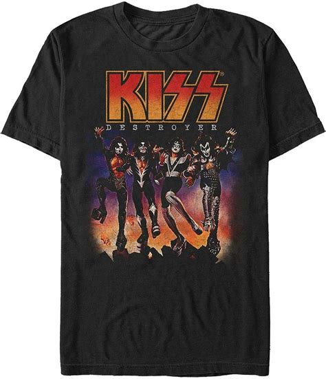 Kiss Band Destroyer Album Cover Logo Men T Shirt Black Xl Uk