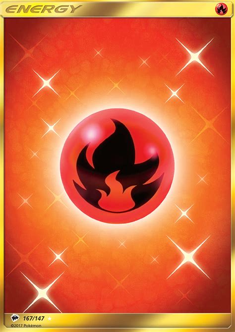 Fire Energy 167147 Sm Burning Shadows Secret Rare Full Art Holo