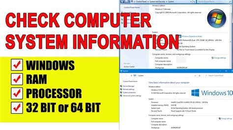 How To Check Computer System Information Windows 7810 Processor I3