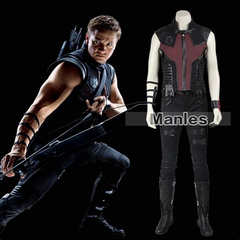 Marvels The Avengers Hawkeye Cosplay Costume With Boots Clinton Barton