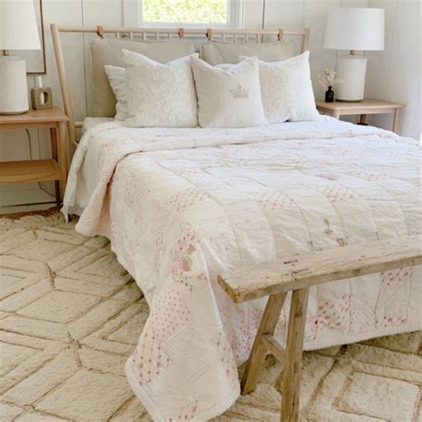Shabby Chic Rachel Ashwell Quilt Queen Bed Cover Pink Rose Etsy