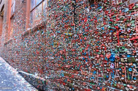 The Market Theater Gum Wall In Downtown Seattle Stock