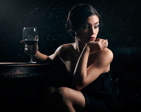 Girl With A Glass Of Wine Wallpapers High Quality Download Free