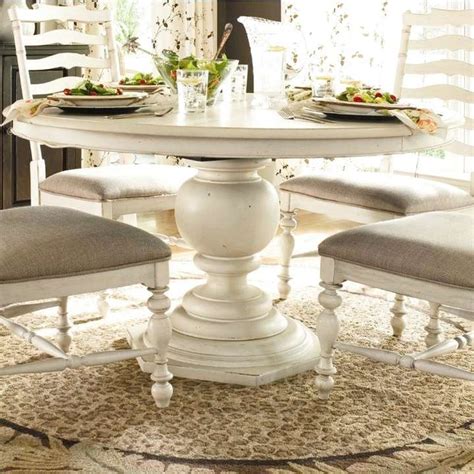 Paula Deen Home Linen White Round Pedestal Dining Table Loveseat