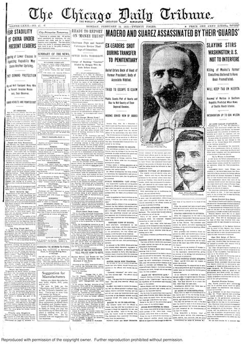 Pin Op Chicago Tribune 100 Years Ago