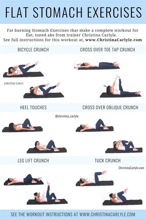 The Best Stomach Exercises For A Tight Flat Toned Tummy Stomach Workout Workout For Flat